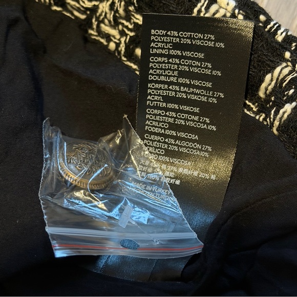 NWT ANTHROPOLOGIE Maeve Tweed Black White Mini Dress- women’s 4 - Picture 7 of 7